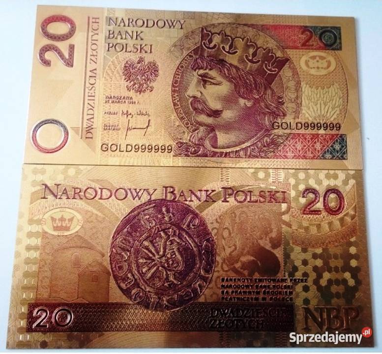 ZŁOTE Banknoty 24 Karat Papież Chrobry Mieszko Sosnowiec