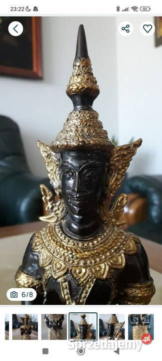 Figurka rzeżba z brązu złoconego Budda Janów Lubelski