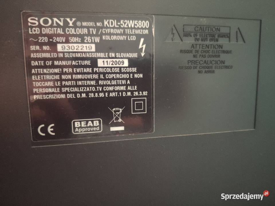 Telewizor Sony KDL52W5800