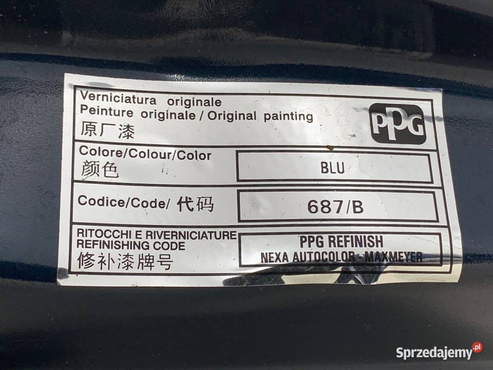 KLAPA TYŁ FIAT 500 Hatchback GRANATOWY TYLNA