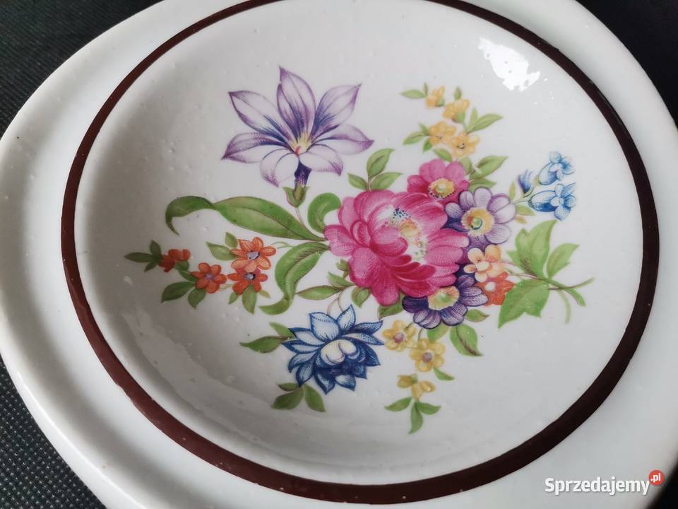 Stara duża nieużywana popielniczka w kwiaty Katowice