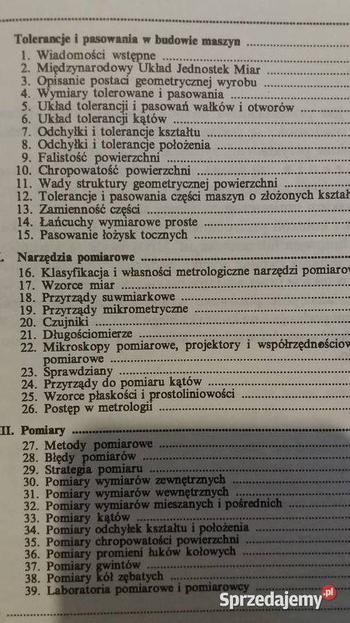 Pasowanie i pomiary książka maszynoznawstwo Warszawa