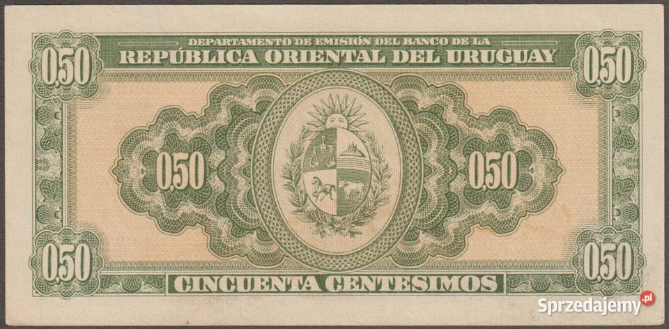 URUGWAJ 50 CENTESIMOS 1939 STAN BANKOWY UNC łódzkie Łódź