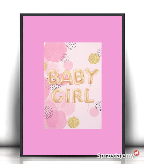 rózowy plakat do pokoju dziewczynki baby girl Bydgoszcz sprzedam