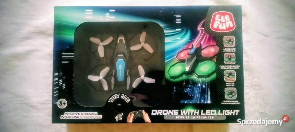 Dron światła LED Elefun akrobacje stabilizacja Giżycko sprzedam