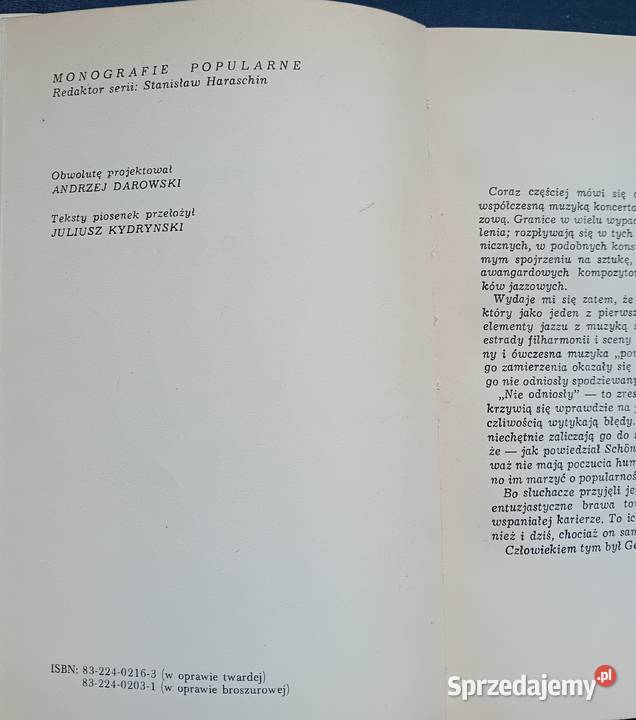 Lucjan Kydryński Gershwin PWM 1982 r Wydanie IV Koźminek