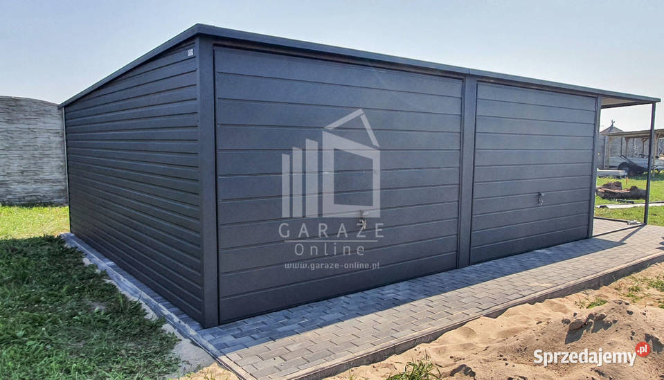 GARAŻ BLASZANY 6m x 5m poziom spad tył 2x Brama podkarpackie Rzeszów