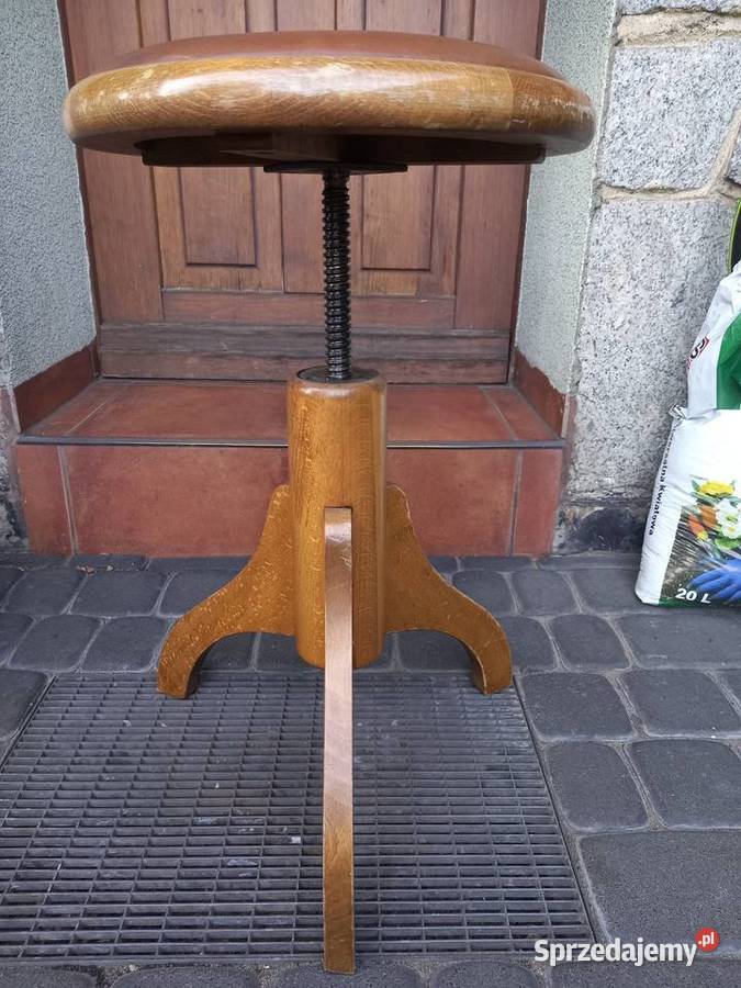 Stary stołek taboret obrotowy z regulacją wielkopolskie Rawicz