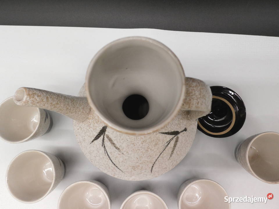 Ceramiczny Zestaw do Sake z Motywem Bambusa 7 Porcelana i szkło Raszków