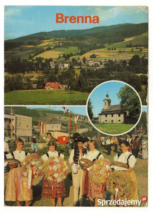BRENNA POCZTÓWKA WIELOWIDOKOWA Pocztówki i karty telefoniczne świętokrzyskie Krynki sprzedam