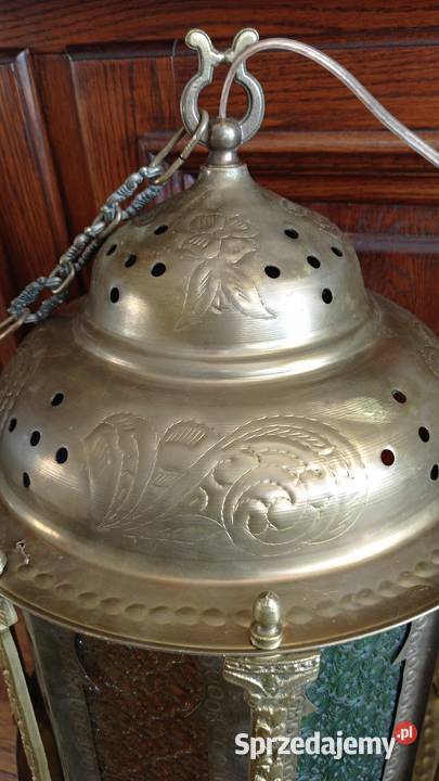 Mosiężna lampa witrażowa Włocławek