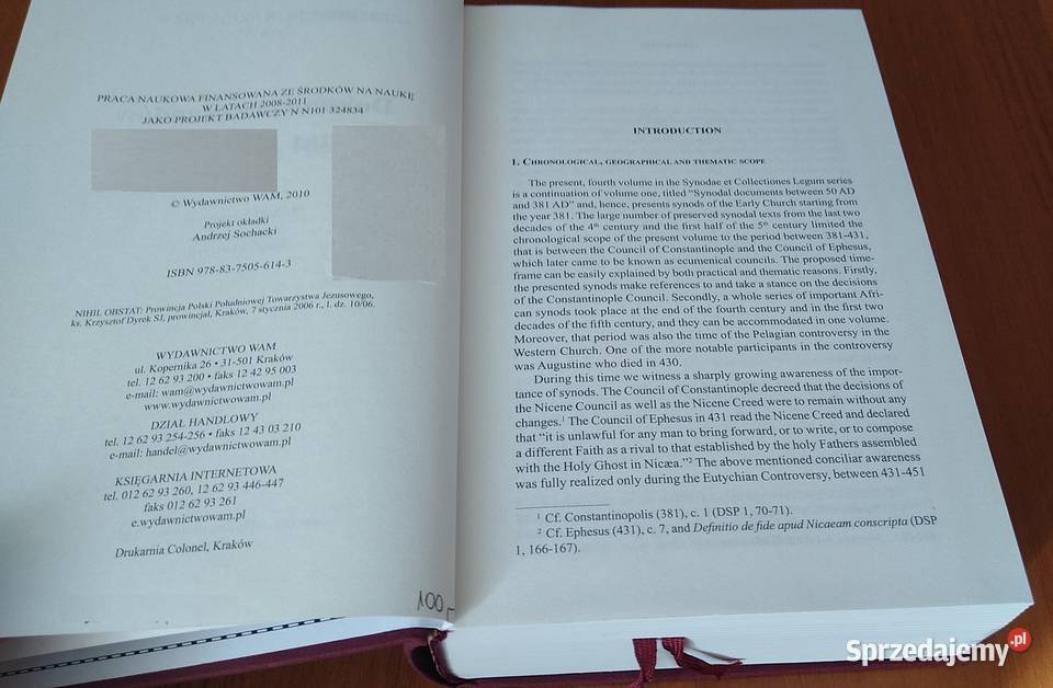 Acta synodalia ab anno 381 ad annum 431 ISBN 9788375056143 Gdańsk