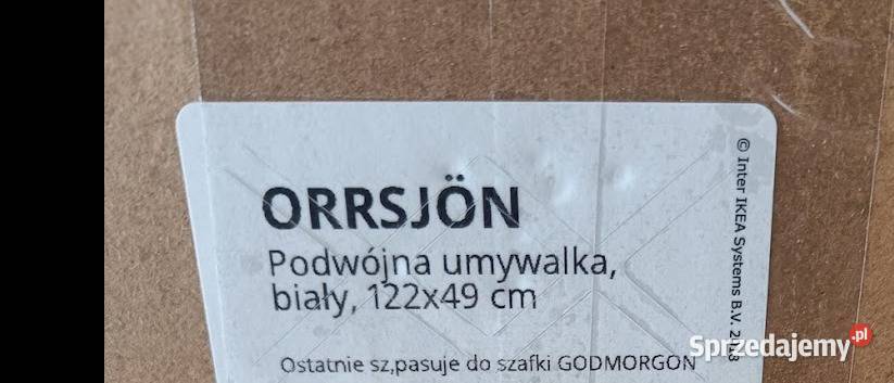 Ikea ORRSJON umywalka podwójna nowa 122x49 Umywalki Umywalki lubelskie Biała Podlaska