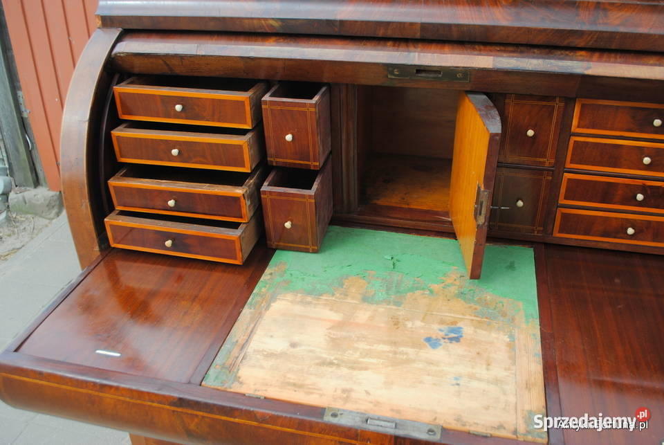Stara sekretera Biedermeier cylindryczna 9 Mała Karczma