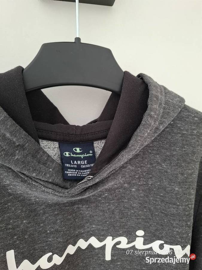 Ciemnoszara bluza z kapturem Champion hoodie Bluzy Koszalin