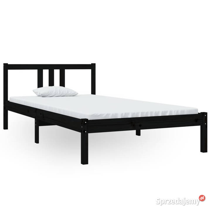 Rama łóżka czarna lite drewno 100 x 200 WM814878 205cm mazowieckie Warszawa