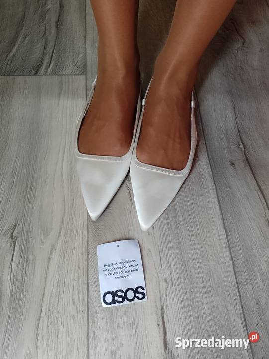 40 ASOS Białe baleriny wieczorowe z odkrytą Kraków
