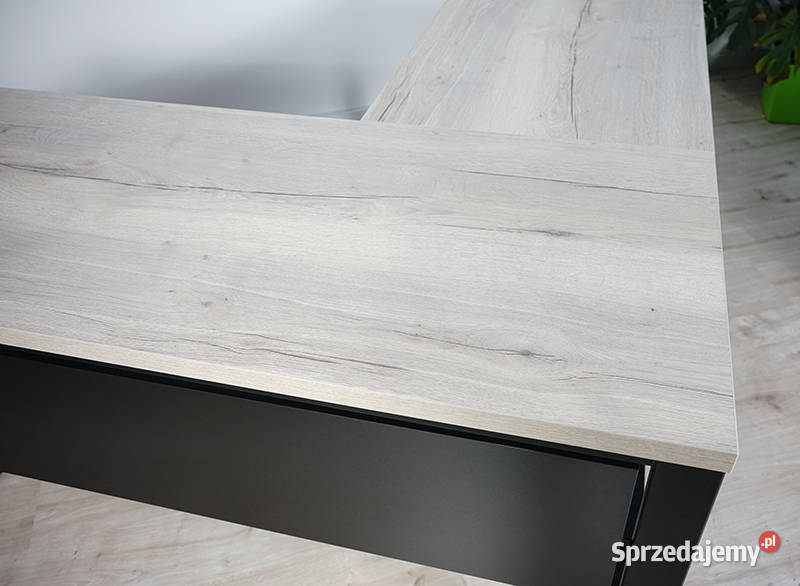 Biurko narożne lewe loft Dąb Halifax biały 160 sprzedam