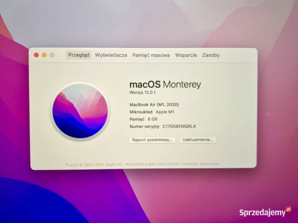 APPLE MacBook Air 13 M1 133 2020 8GB 256GB Warszawa