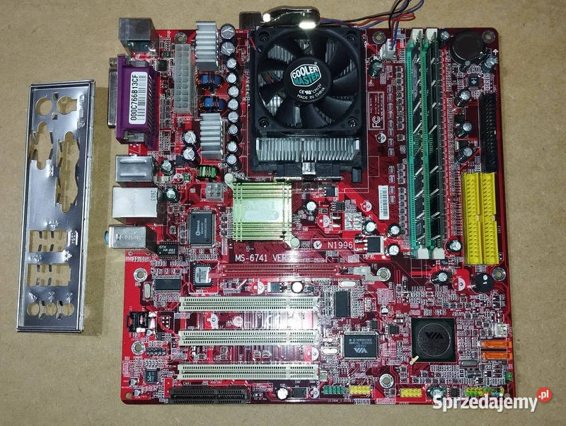 Płyta MSI MS6741 Procesor Radiator Pamięć lubuskie Witnica