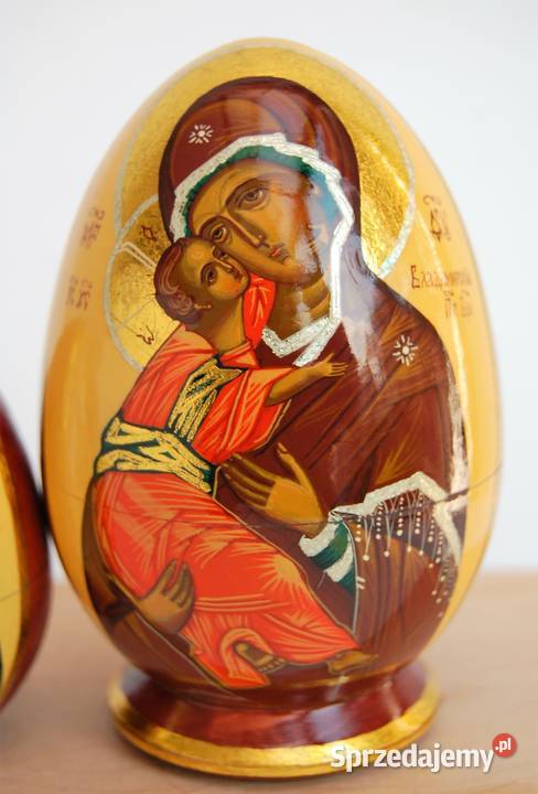 Jajko rosyjskie pisanka ikona Matka Boża wielokolorowy Lublin