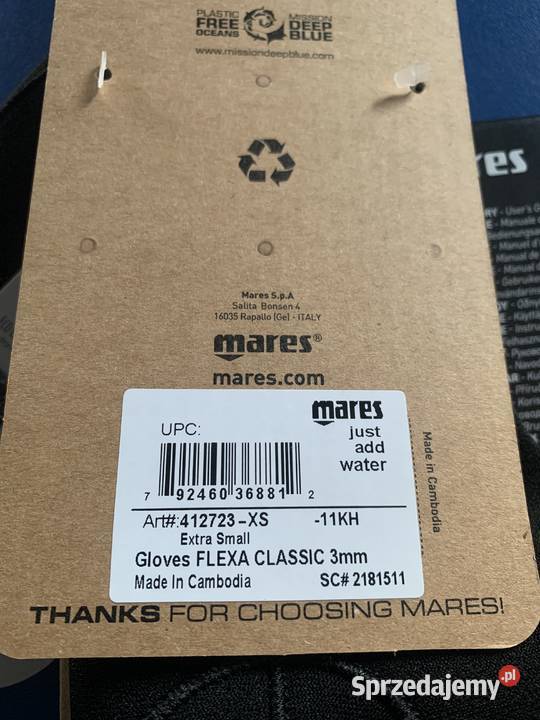 Rękawice Classic 3 mm Mares do nurkowania Nurkowanie Bytom