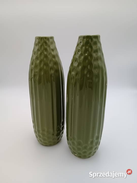 Wazony ceramiczne w kolorze zielonym wielkopolskie Leszno
