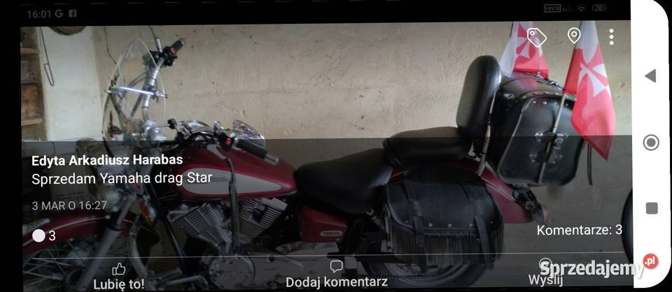 mam do sprzedania ładną Yamaha drag Star 125 178266km Jamki