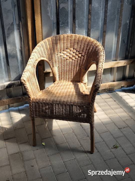 Krzesło Fotel rattanowy IKEA AGEN styl boho łódzkie Poddębice sprzedam