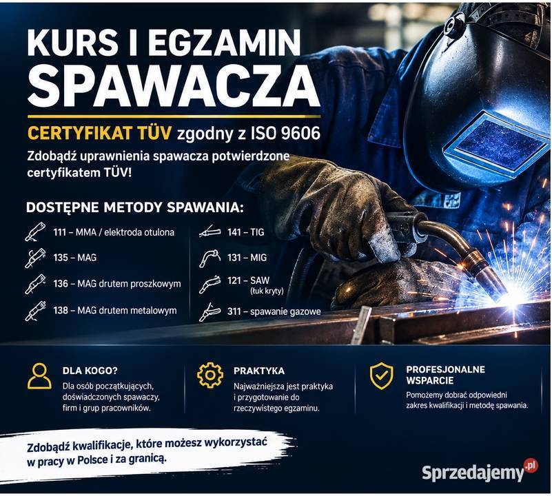 KURS SPAWACZA TÜV EN ISO 9606 – Szybkie Terminy!