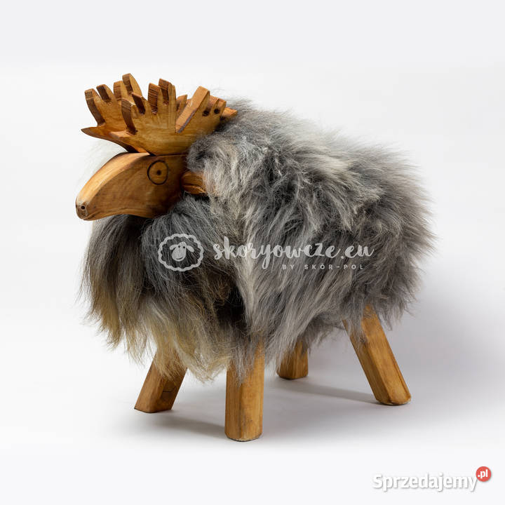 Krzesło renifer dekoracyjny szaro brązowo biały Szaflary
