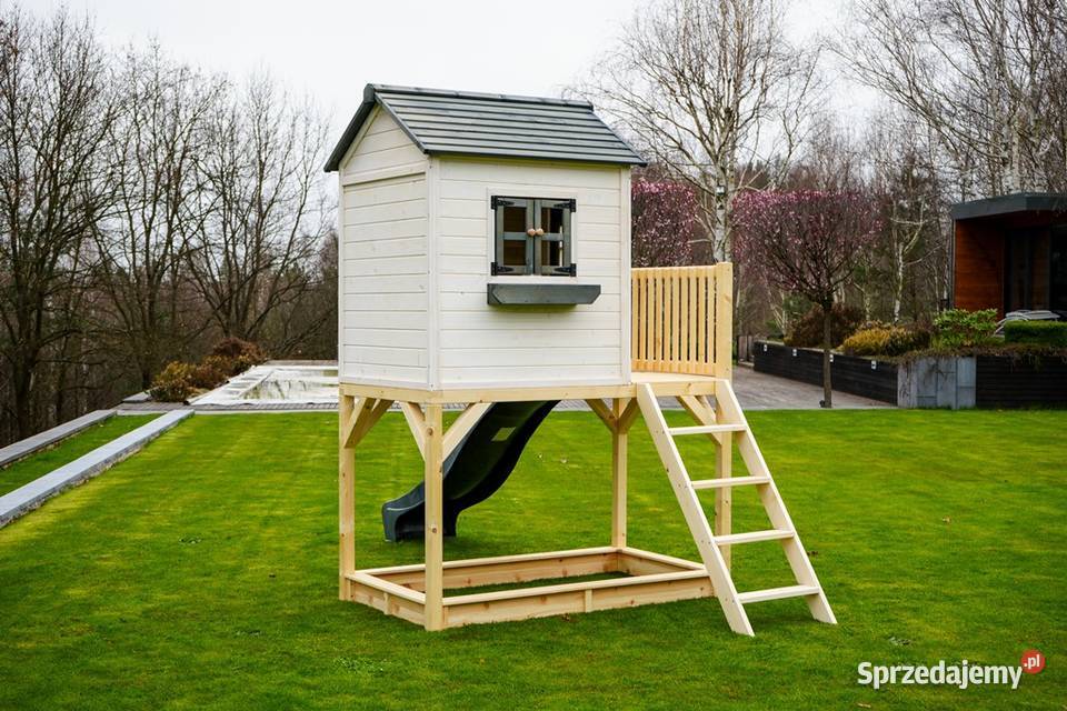 Drewniany domek ogrodowy dzieci z podestem III małopolskie Trzemeśnia