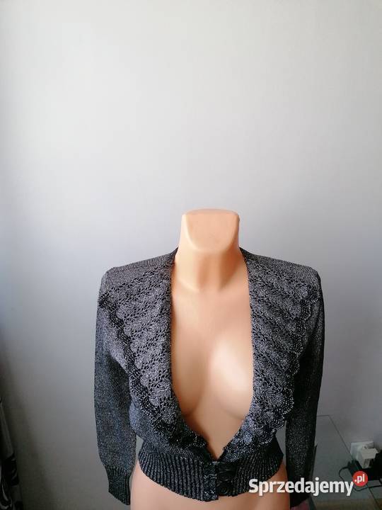 NOWY DAMSKI SWETER ZE SREBRNĄ NITKĄ RUNIWERSALNY Swetry i golfy