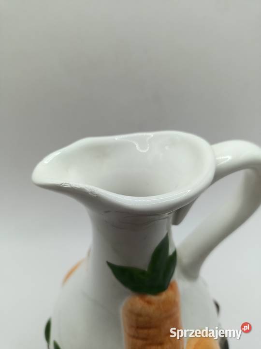 Dzbanek na olej ocet porcelana sielski styl lubelskie Zamość