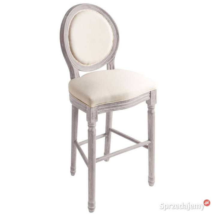 Stołki barowe 2 białe len WM245351 mazowieckie