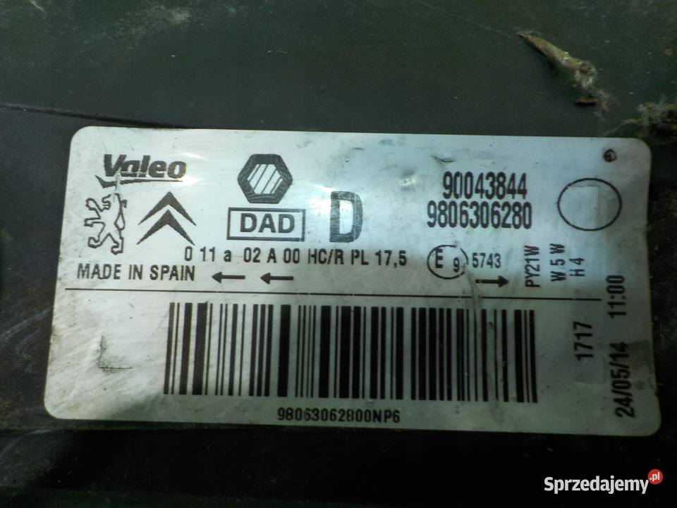 BERLINGO PARNTER II III LIFT I 14r VAN lampa sprzedam