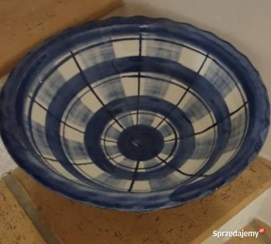 Duża PATERA NA NÓŻCE ceramika z Biot Francja lubelskie