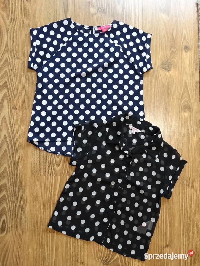 Elegancka bluzeczka w grochy cienka r134 Bluzki, koszulki i kaftaniki