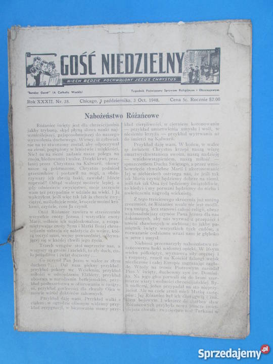 11 Gość Niedzielny Wydania 1948 Bezpłatna lubelskie Skierbieszów sprzedam