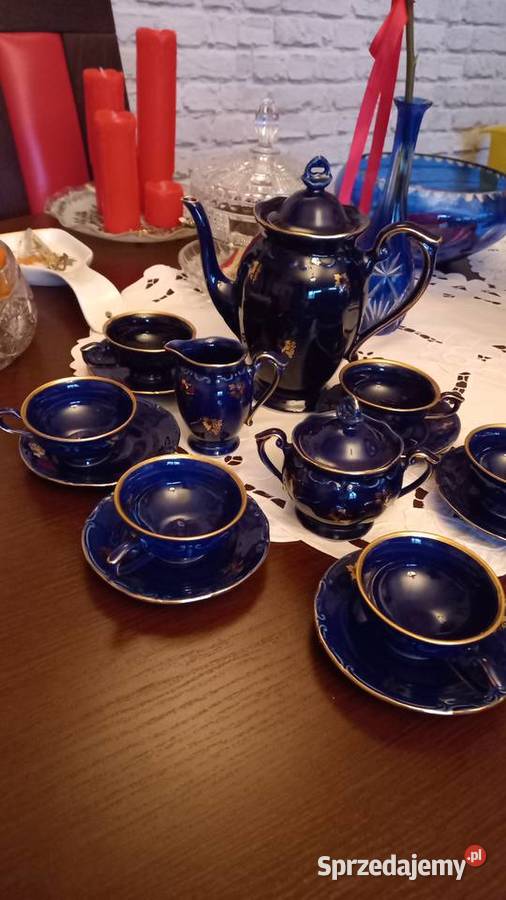 Serwis kawowyTułowicekobalt i złoto Warszawa