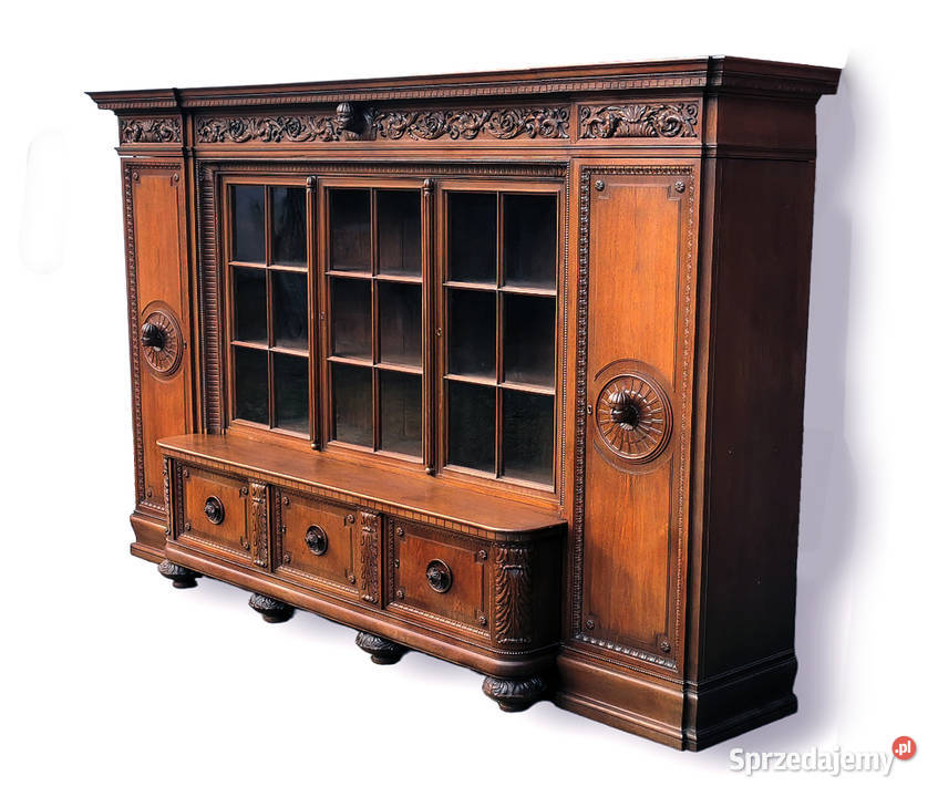 Ogromny neorenesansowy komplet gabinetowy z 1925 Wrocław