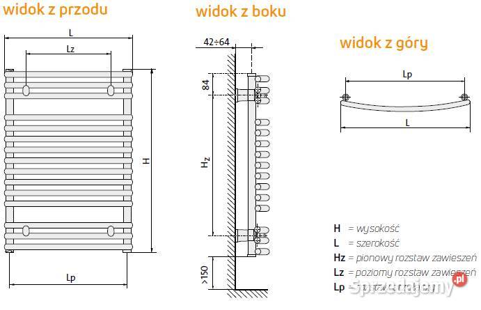 Grzejnik łazienkowy PURMO Santorini C 1100x750 mazowieckie Warszawa sprzedam
