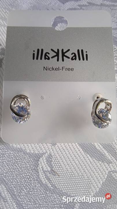 NOWE POSREBRZANE KOLCZYKI Z DUŻĄ SZLIFOWANĄ posrebrzane Piła sprzedam