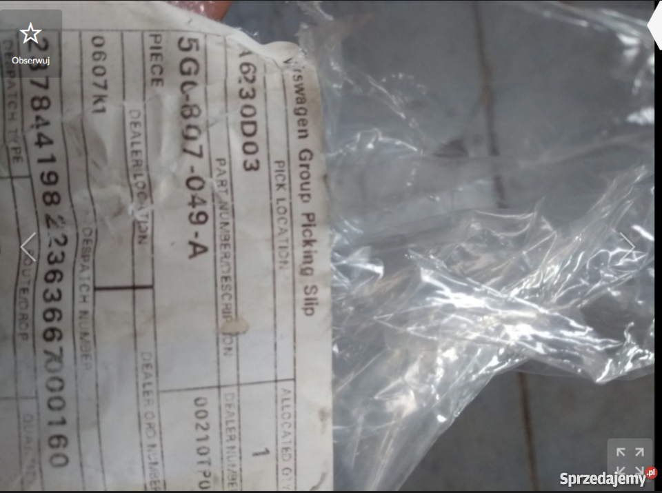 Ślizg zderzaka VW Golf VII przód zderzaki Karoseria Pilzno sprzedam