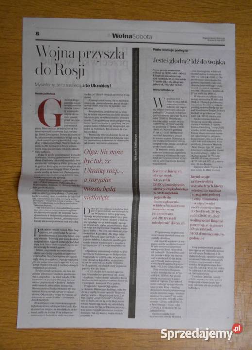 Rosjanie o wojnie Gazeta Wyborcza