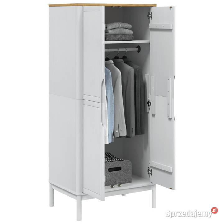 Szafa FLORO biała 77x53x171 lite drewno sosnowe Warszawa