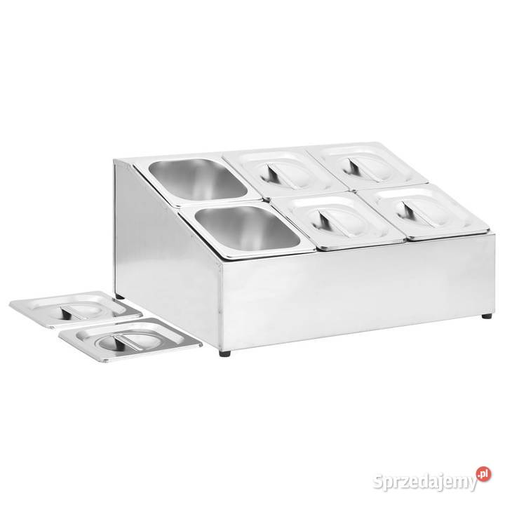 Ekspozytor z 6 pojemnikami GN 16 stal nierdzewna sprzedam