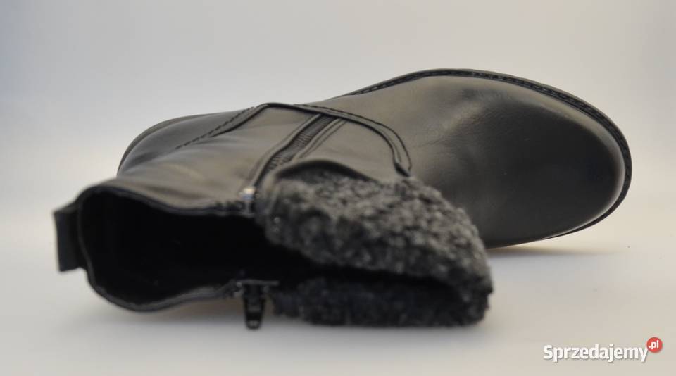 Czarne ocieplane damskie botki rozmiar 38 TB8103 Żyrardów sprzedam