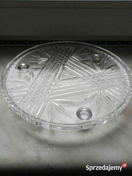 Kryształowa okrągła taca prl Choszczno