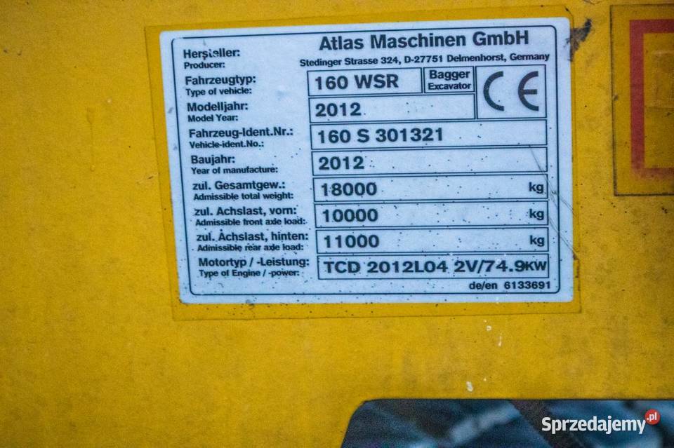 Koparka kolowa kolejowa 2 drogowa Atlas 160 WSR Warszawa